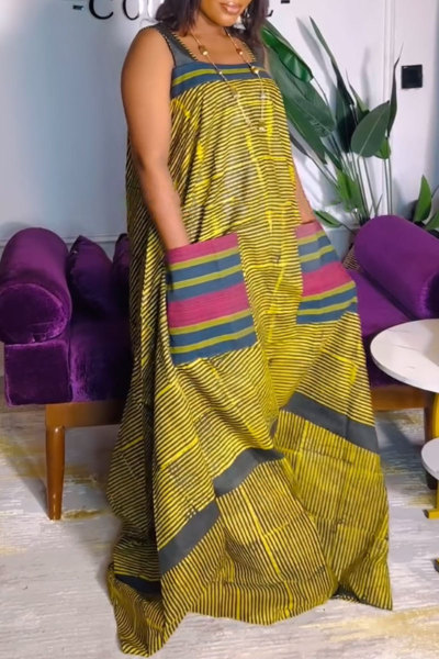 Printed contrasting oversized wide leg camisole jumpsuit