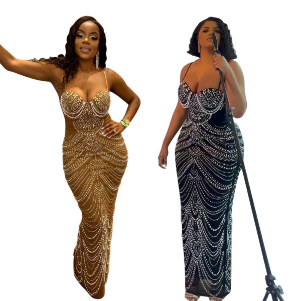 Slips, rhinestones, evening gown, jumpsuit, long skirt