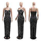Slips, rhinestones, evening gown, jumpsuit, long skirt