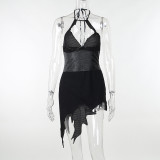 Splicing spicy girl mini skirt