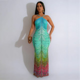 Hot pressed diamond wrapped hip length dress