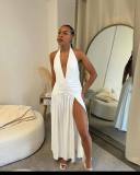 Women's solid color dress