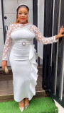 Large size rhinestone party dress