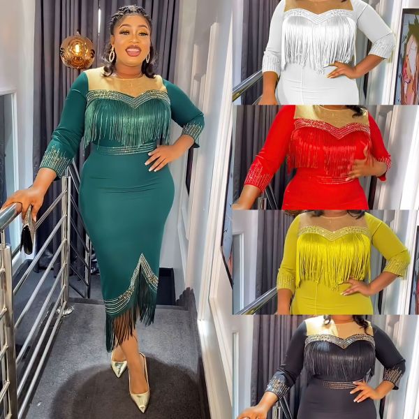 Hot stamping tassel dress