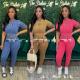 Knitted high waisted hip hugging pants set