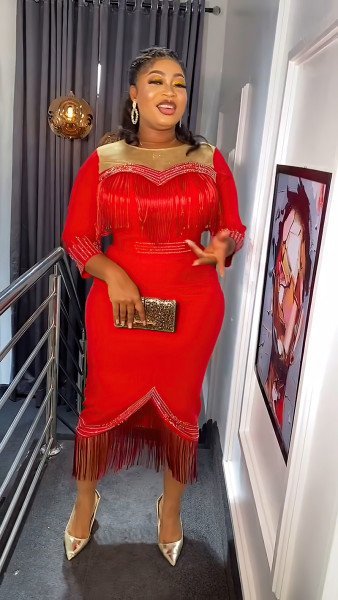 Hot stamping tassel dress