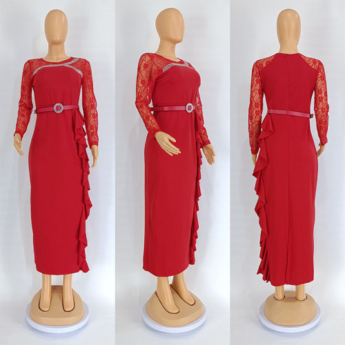 Large size rhinestone party dress