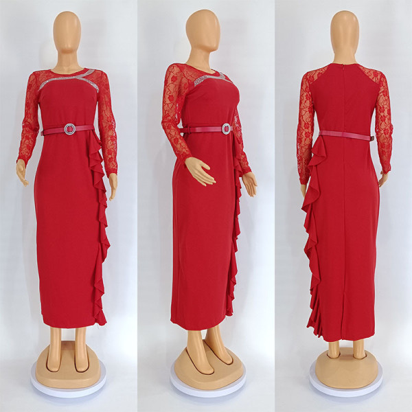 Large size rhinestone party dress