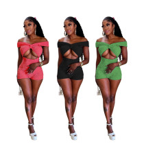 One shoulder hollow jumpsuit