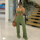 Hollow out suspender chest wrapped pants jumpsuit