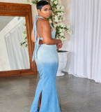 Gradient denim dress