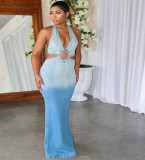 Gradient denim dress