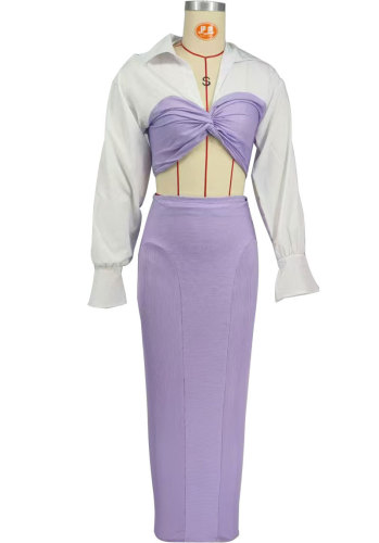 Long sleeved skirt two-piece set