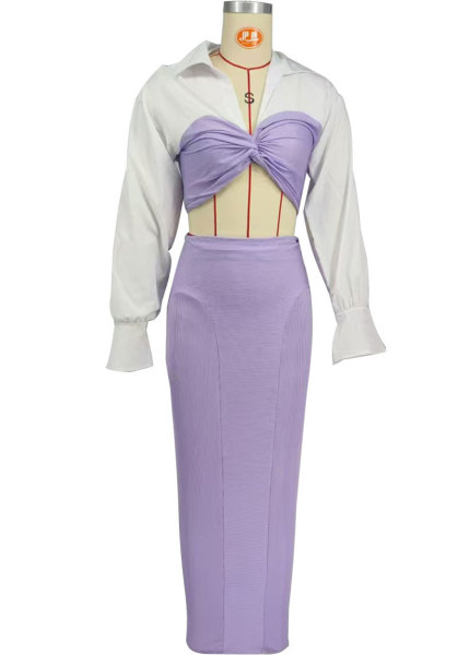 Long sleeved skirt two-piece set