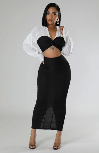 Long sleeved skirt two-piece set