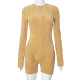 Women's tight fitting long sleeved jumpsuit