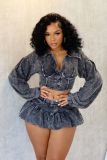 Make an old skirt set (with safety pants inside)