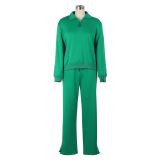 Two piece set of plush and thickened sports hoodie