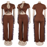 Strap tassel jumpsuit