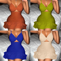 Deep V-strap dress