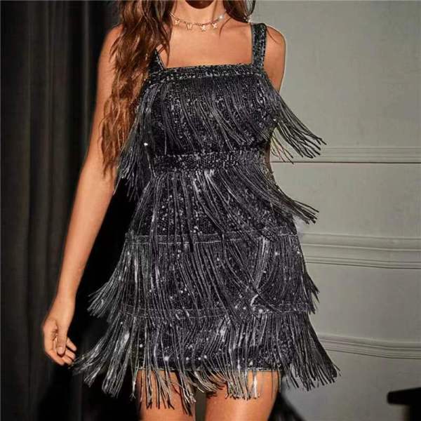 Tassel camisole bead dress
