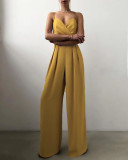 Strap waist straight leg jumpsuit