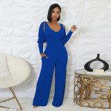 Women's high impact strip long sleeved cloak vest jumpsuit set