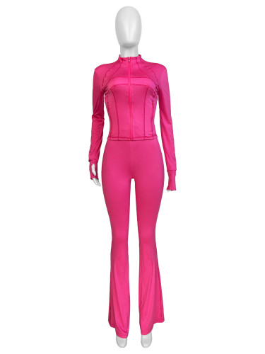 Tight fitting long sleeved micro trumpet two-piece set