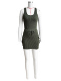 Super elastic jumpsuit+workwear bag short skirt set
