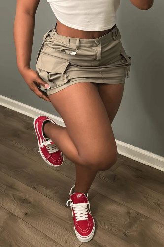 Solid color high waisted hip hugging skirt