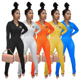 Pit striped pleated leg jumpsuit