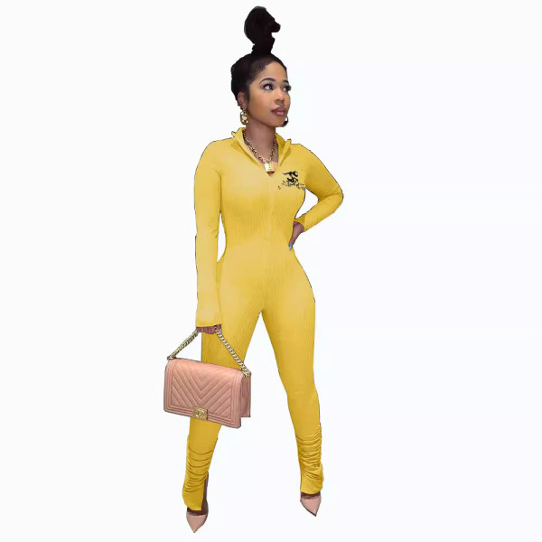 Pit striped pleated leg jumpsuit