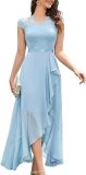 V-neck sleeveless lace mesh long skirt