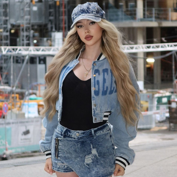 Open top cropped short sleeved sweatshirt