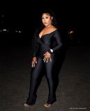 Big V-neck long sleeved long pants 2-piece set