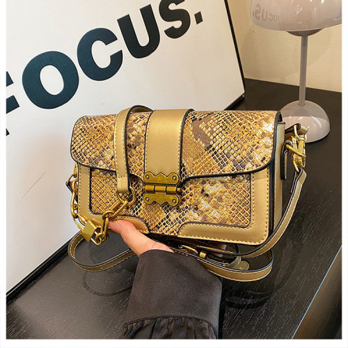 Contrast snake patterned armpit bag, single shoulder crossbody bag