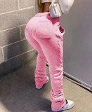 Thick sport drawstring stacking pants
