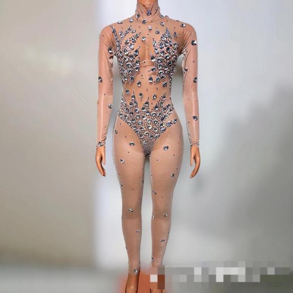 Bright diamond see through jumpsuit