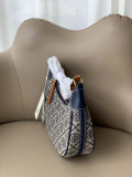 Crescent retro vintage flower armpit single shoulder crossbody diamond mesh bag