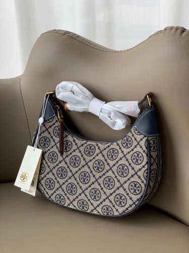 Crescent retro vintage flower armpit single shoulder crossbody diamond mesh bag