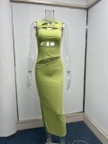 Hollow out sleeveless knitted dress