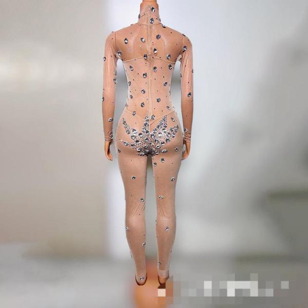 Bright diamond see through jumpsuit