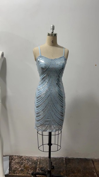 Vintage patchwork sequin dress with suspender straps