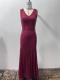 Sequined fish tail slim evening gown