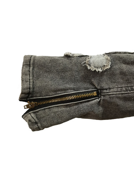 Cross Wash Water Burnt Denim Top