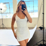 Slips, slit, hot diamond dress, short skirt