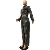 Cross Wash Water Burnt Denim Top