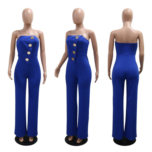 Strapless loose wide leg jumpsuit