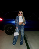 Cross Wash Water Burnt Denim Top