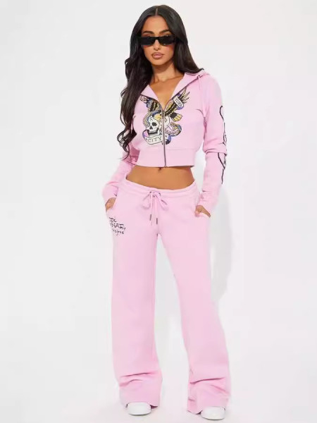 Printed casual pants set